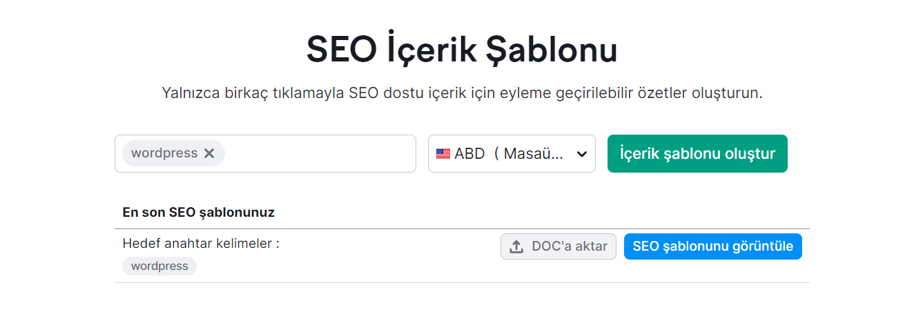 SEO İçerik Şablonu