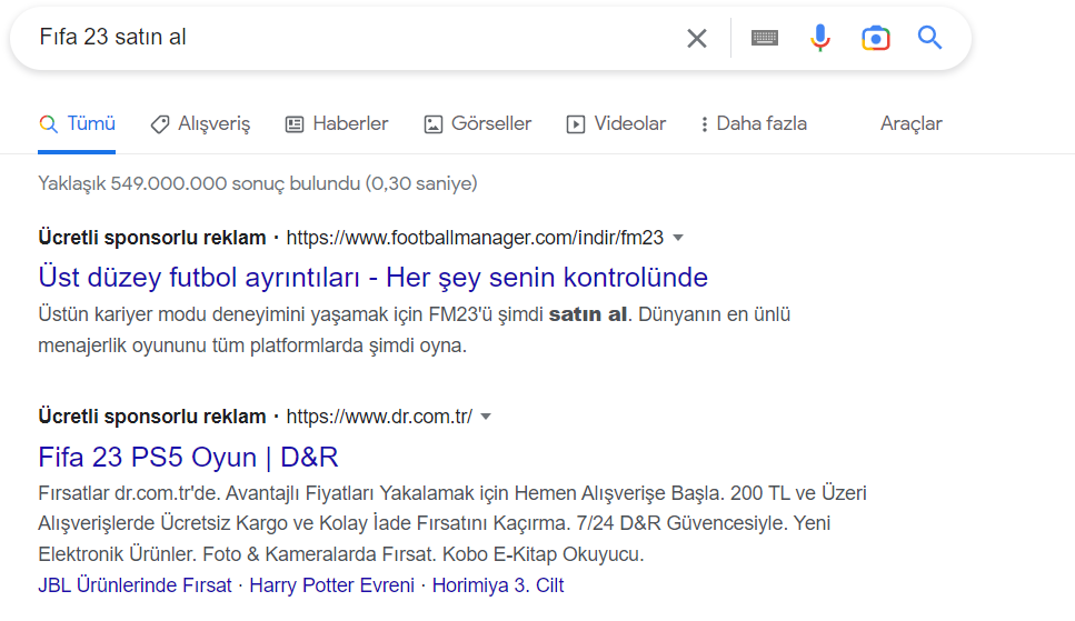 Google Arama Ağı Reklam Kampanyası