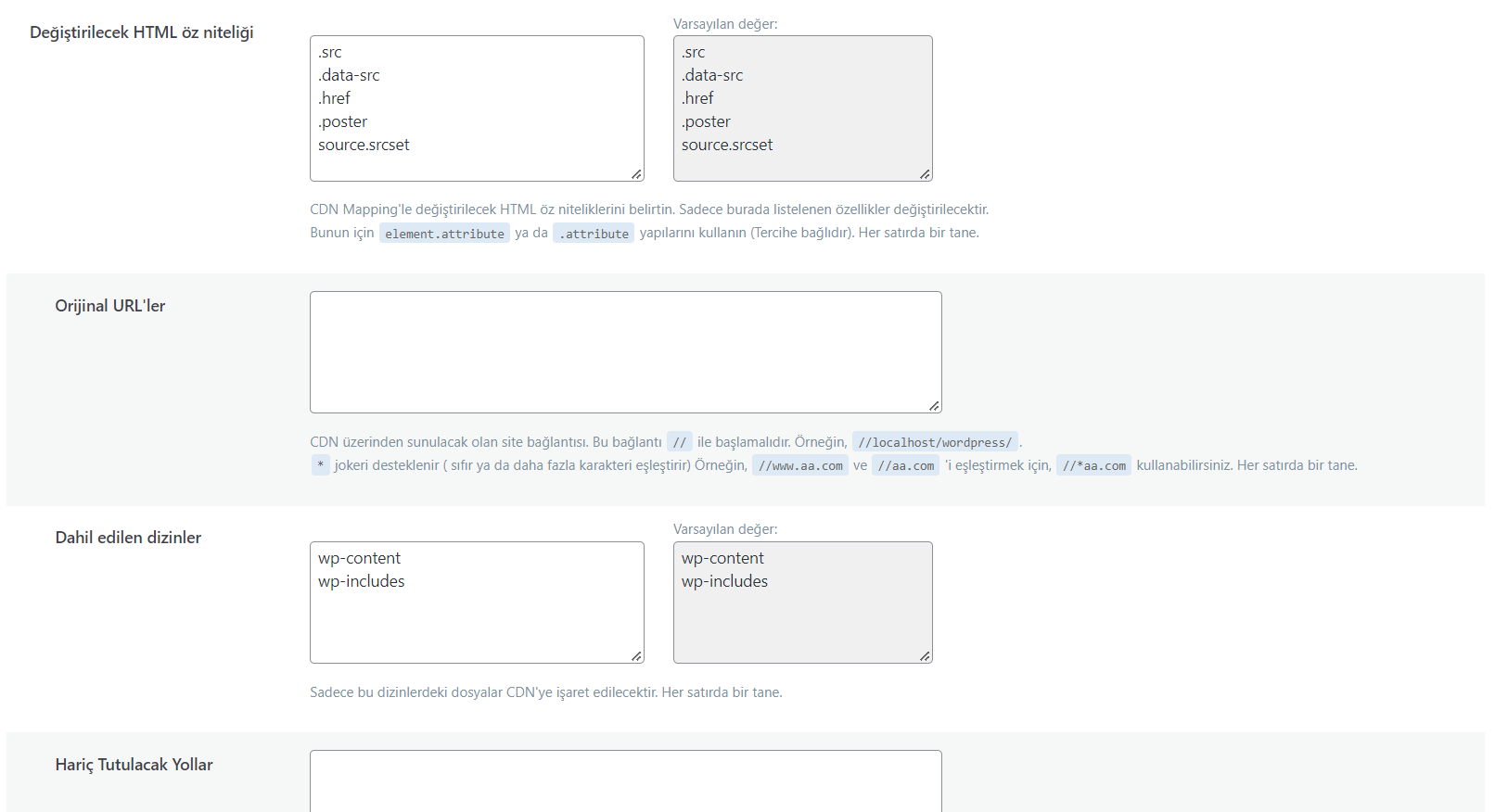 CDN Eşlemesini Kullan – Kapalı : QUIC.cloud'un CDN'si ve Cloudflare, CDN eşlemesini kullanmaz, dolayısıyla bu genellikle kapalı olur. 