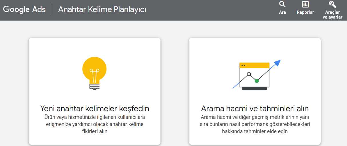 Google Anahtar Kelime Planlayıcı, PPC kampanyaları için tasarlanmıştır. Bununla birlikte, anahtar kelime fikirleri için hala yararlı bir kaynaktır. 