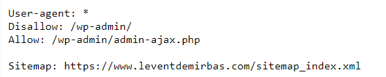 Sitenizin kök klasörüne yerleştirmelisiniz: https://domain.com/ robots.txt Robots.txt dosyası en iyi uygulamaları izliyorsa, web sitesi site haritasına bağlantı verecektir. Robots.txt belgesinde "site haritası"nı aramanız yeterlidir.