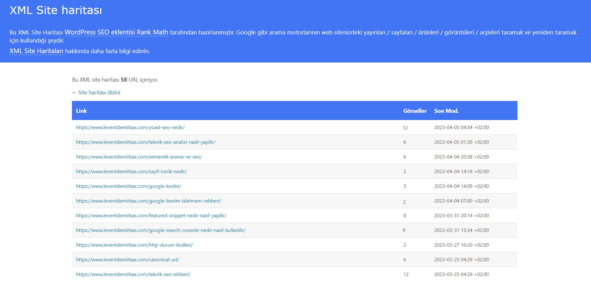 Bir XML Site Haritası , web sitenizdeki her bir sayfayı listeleyen özel olarak biçimlendirilmiş bir dosyadır. Bu, arama motorlarının tüm içeriğinizi bulmasını kolaylaştırır.