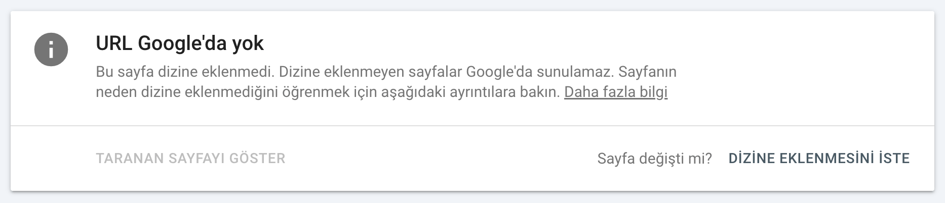Dizine Ekleme İsteği Gönderin.